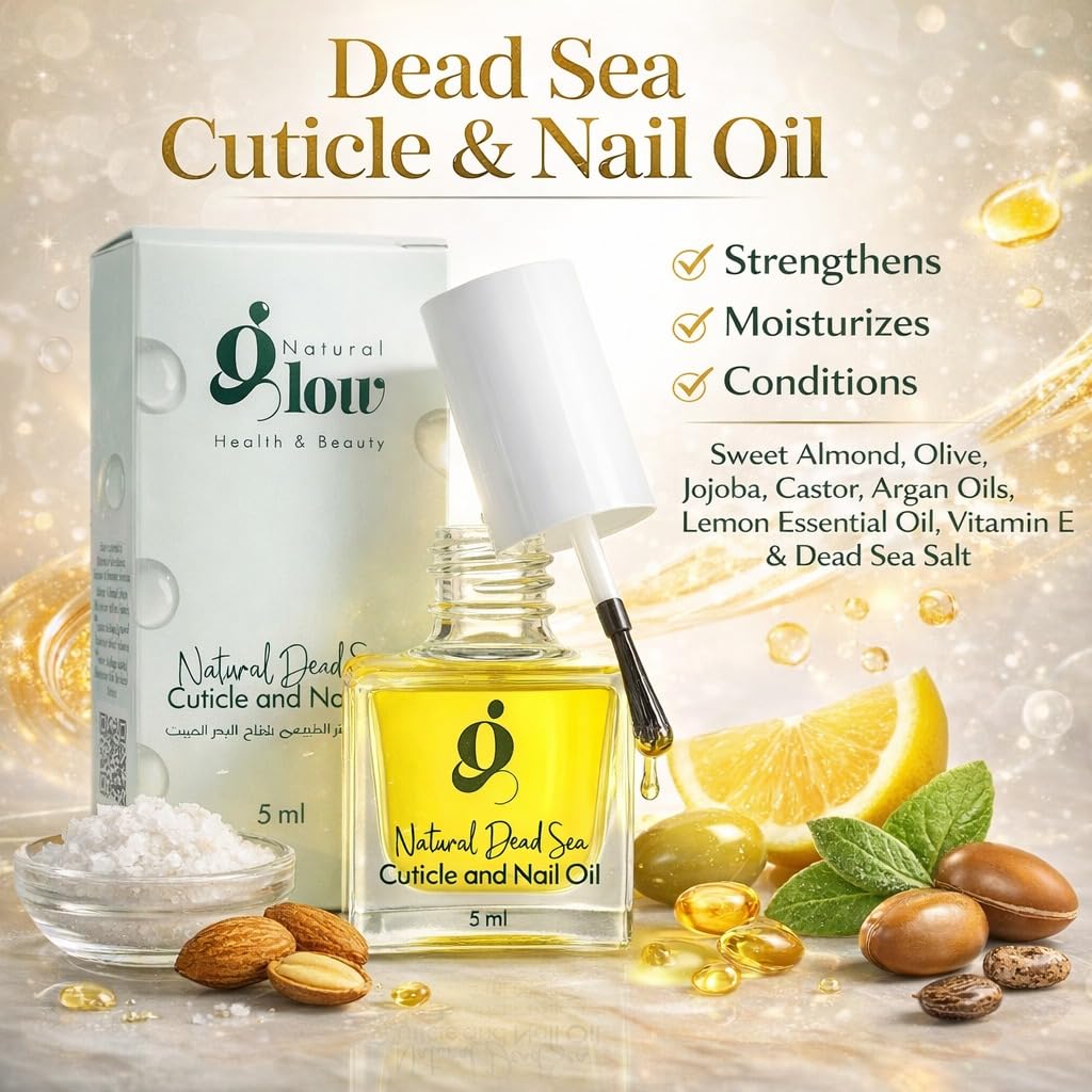 Dead Sea Cuticle & Nail Oil 5ml | Strengthens Nails & Deeply Moisturizes Dry, Cracked Cuticles | With Jojoba, Argan, Olive, Almond & Castor Oils + Vitamin E | Nail Repair & Growth Treatment
