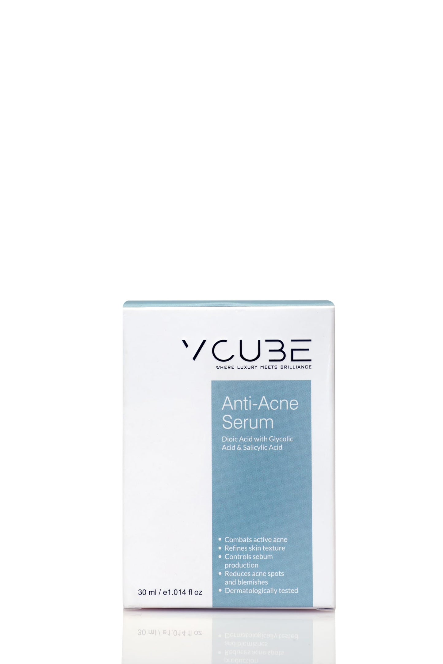 HK BEAUTY CARE VCUBE Anti-Acne Face Serum with Dioic Acid, Glycolic Acid & Salicylic Acid – Acne Control, Oil Balancing, Blemish & Spot Reduction – 30 ml