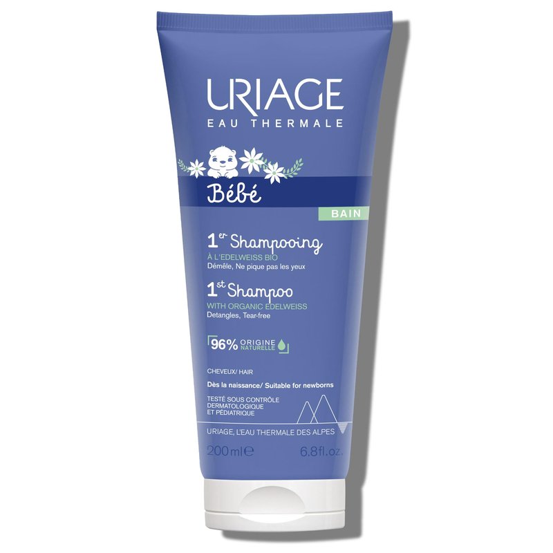 Uriage Baby 1St Shampoo With Organic Edelweiss, Leaves Hair Soft & Supple, Respects Balance Of Baby'S Scalp, Tear-Free, Soap-Free & Biodegradable Formula, 96% Igredients Of Natural Origin
