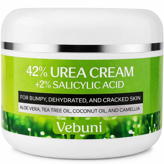 Vebuni Urea Cream 42% Foot Cream Salicylic Acid 4 Oz, Upgraded Callus Remover For Feet, Knees& Elbows, Intensive Moisturizes & Softens Skin, Exfoliates Dead Skin