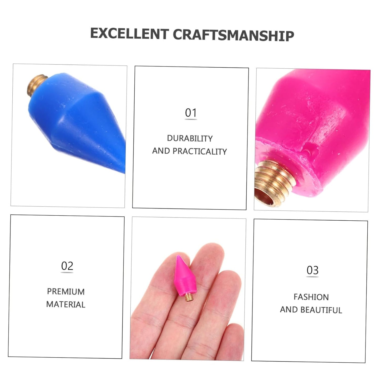 48pcs Rhinestone Picker Wax Tips for Nail Art & Gem Decoration - Easy to Use