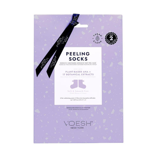 VOESH Peeling Socks Duo - Intensive Foot Peel & Callus Remover | Exfoliating Vegan Mask for Dry Feet