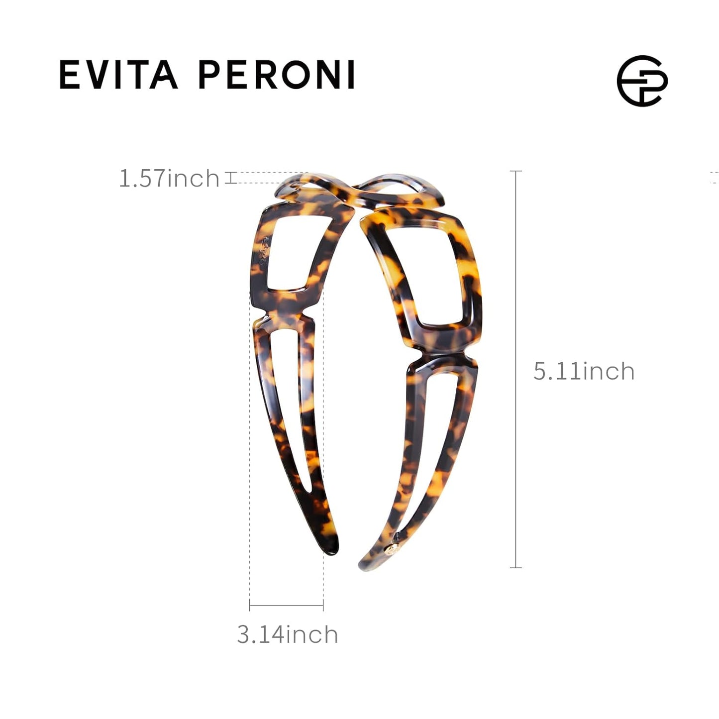 Evita Peroni Tortoise Shell Headband for Women - Non-Slip Comfortable Acetate Hairband | Fashion Accessory