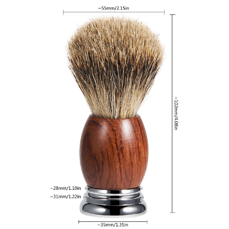 Grandslam Safety Razor Shaving Kit for Men,Pure Badger Hair Brush and Double Edge Safety Razor with Rosewood Handle, Stainless Steel Shaving Stand and Double Layer Large Bowl with 10 Blade
