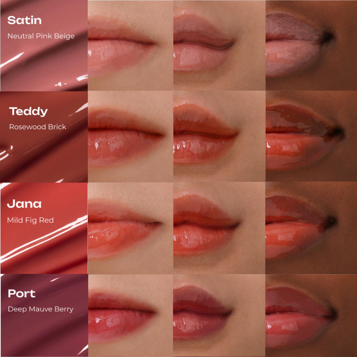 Losy Kim PDRN Tinted Lip Serum – High Gloss Ultra Hydrating Natural Glow, Non-Sticky Volumizing Color Glaze with Long-Lasting Shine, Nourishing Moisturizing Repair for Chapped Lips (0.34 oz)
