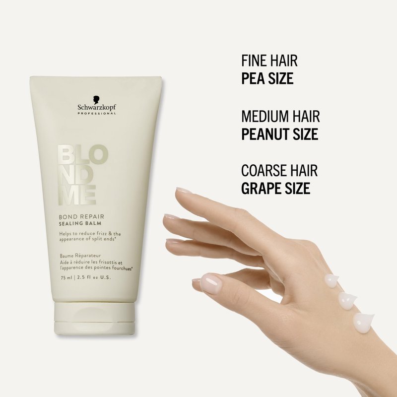 BlondMe Bond Repair Sealing Balm for Blonde Hair, 2.5 Fl Oz | Tame Split Ends & Reduce Frizz | Heat Protection | For Shiny, Smooth Blonde, Lightened, & Grey Hair