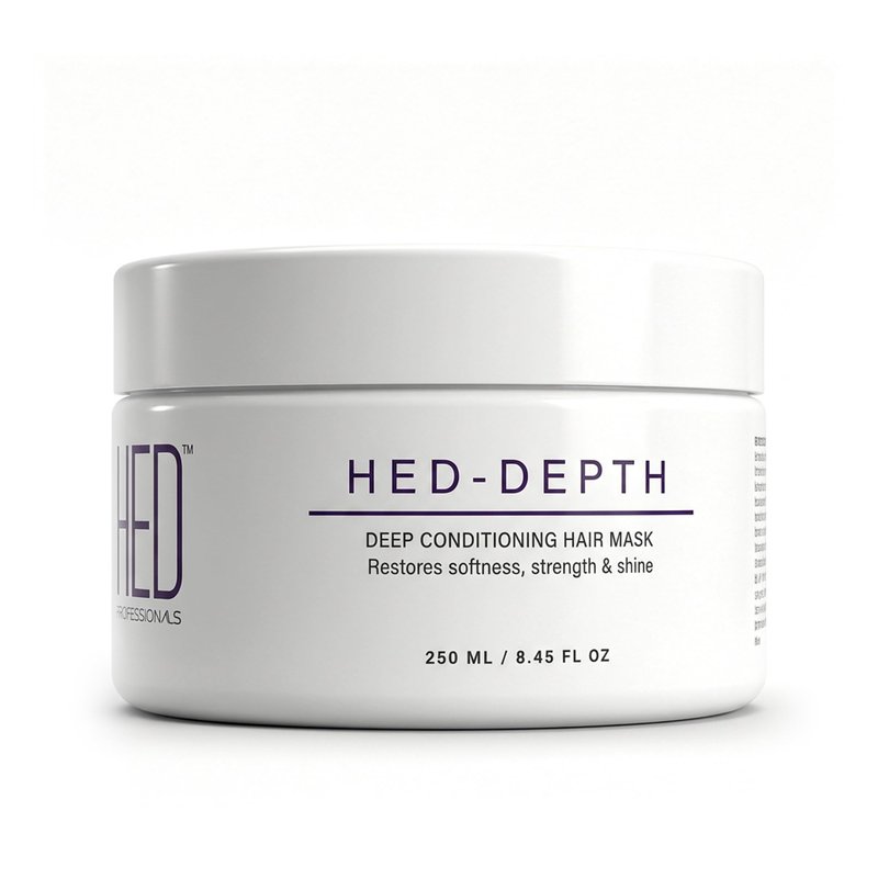 HED Depth Deep Conditioner Hair Mask, Moisture Rich Weekly Hair Care Treatment with Strengthening Proteins & Color Preserving Botanical Extracts, Deep Conditioning, pH Balanced Formula, Vegan, 8 Fl Oz