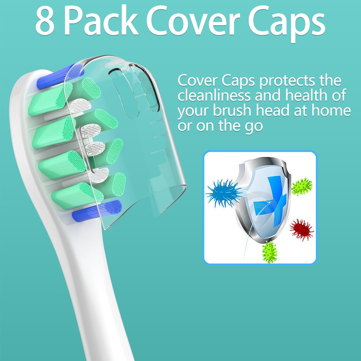 Replacement Heads Compatible with Sonicare Toothbrush, Replacement Brush Head for Philips Sonicare Electric Toothbrush 4100 5100 6100 9900 C2 W3 and More Snap-on Handles White