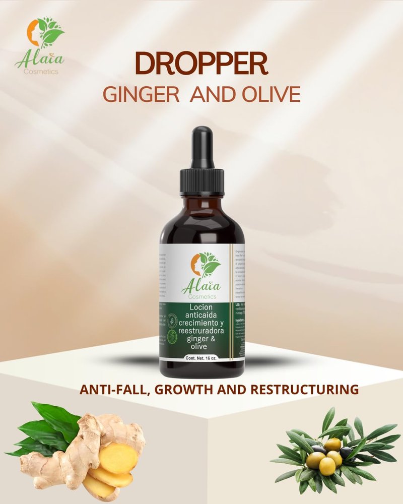 Advanced Hair Growth Stimulator - Ginger & Olive Dropper for Restoring Hair Follicles | 4oz