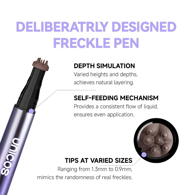 Freckle Stamp Pen - 2-in-1 Faux Freckle & Blush Makeup | Quick-Drying, Waterproof, Long-Lasting, Easy to Use