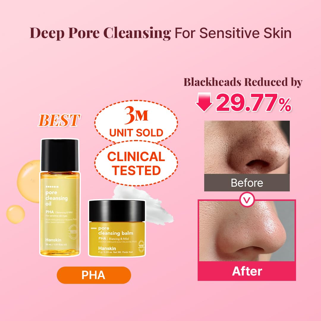 Hanskin Glass Skin On the Go Kit – Travel-Friendly Hydrating Set with PHA Cleansing Oil&Balm, Toner & Moisture Cream | TSA-Approved Mini Skincare, Holiday Stocking Stuffer, Teen Girl & Women’s Gift