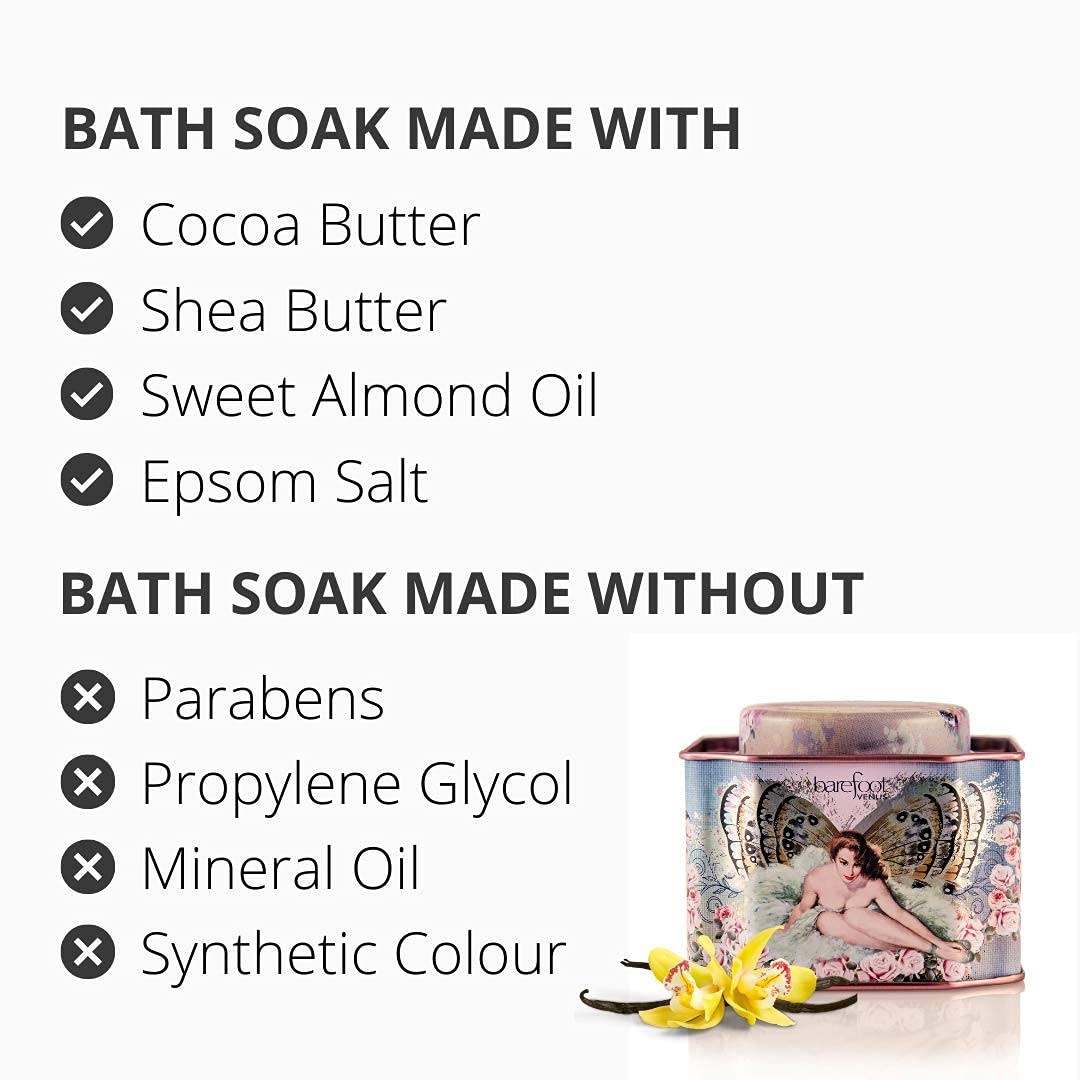 Barefoot Venus bath Soak, Hand Cream & Argan Oil Body Care Gift Set (Vanilla Effect)