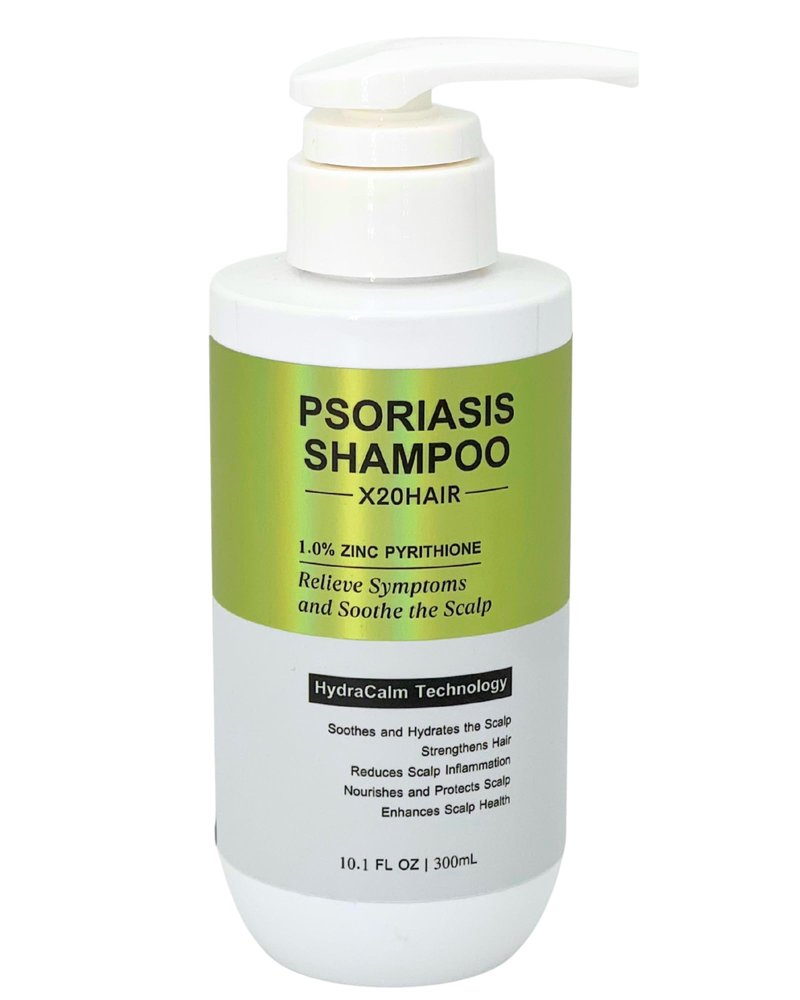 X20Hair Psoriasis Shampoo for Dry & Itchy Scalp, Zinc Pyrithione 1% with Rosemary, Aloe & Hyaluronic Acid, Daily Scalp Care for Men & Women, Color Safe