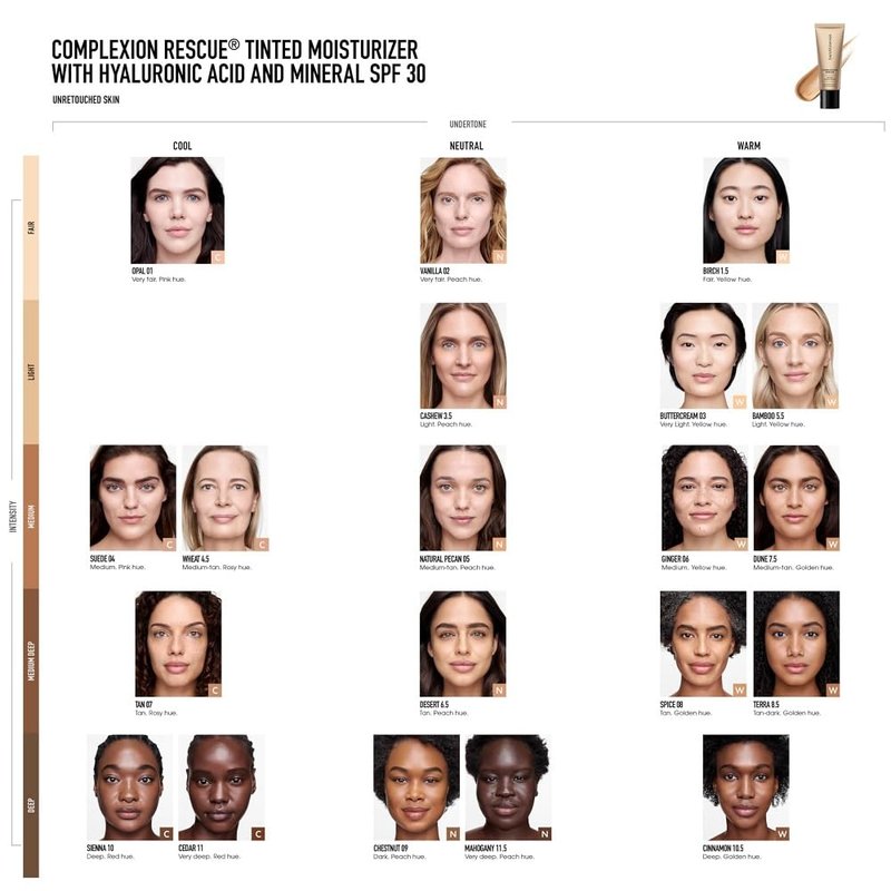 bareMinerals Complexion Rescue Tinted Moisturizer for Face with SPF 30, Full Size, Suede 04, Vegan, Cruelty-Free & Dermatologist-Tested