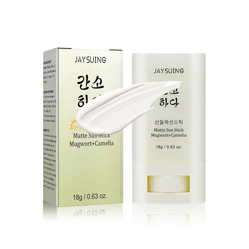 Korean Sunscreen Stick - Matte Sun Stick with Mugwort & Camellia | SPF 50+ PA+++ Non-Greasy, 18g