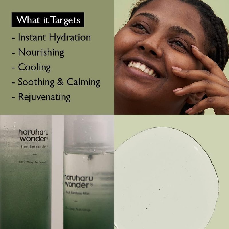 HARUHARU wonder Black Bamboo Mist, Hydrating and Firming skin, Panax ginseng for clean and smooth skin surface, Korean Skincare, Vegan, Cruelty Free, 5.07 fl.oz.
