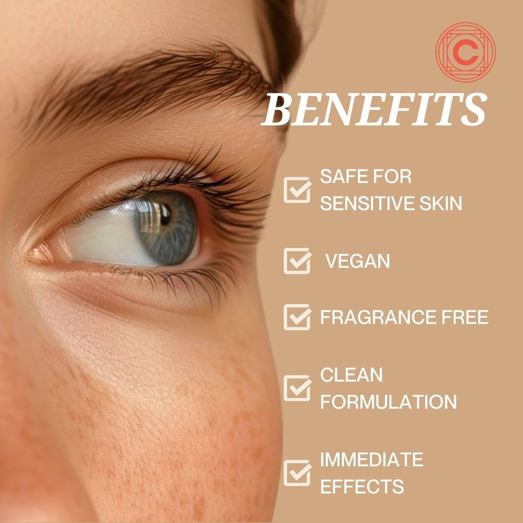 Clean Circle Lights On Brightening Dissolvable Eye Mask Infused with Red Algae, Vitamin C, Peptides, and Black Mulberry - Under Eye Patches for Wrinkles, Dark Circles, Puffiness, and Signs of Aging