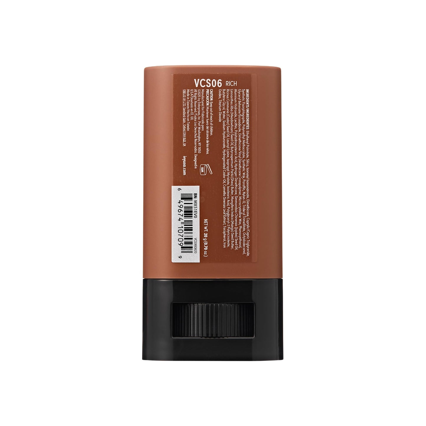 Kiss New York Airy Velvet Contour Stick, Cool Toned Face Sculpting Cream Makeup, Buildable with Lightweight Natural Finish, Hyaluronic Acid & Green Tea Extract (6 Rich, 0.70 Ounce)