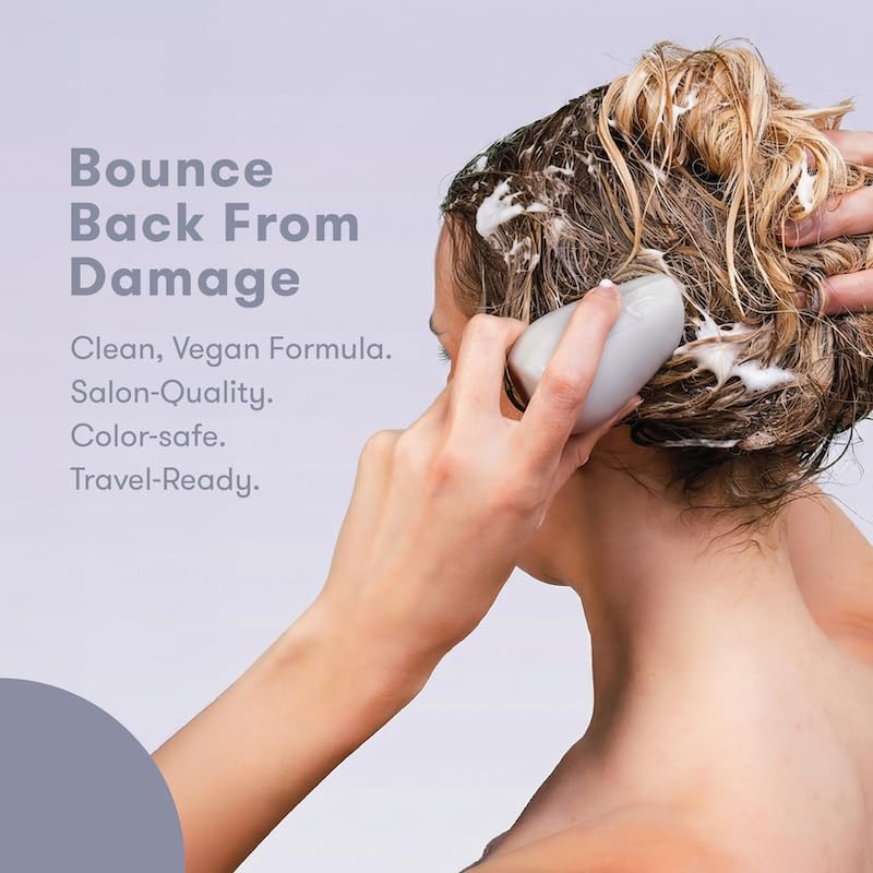 Repair Shampoo Bar for Damaged Hair | Nourishing Quinoa Protein & Jojoba Oil | Plastic-Free, Vegan, Color Safe - 1 Solid Bar