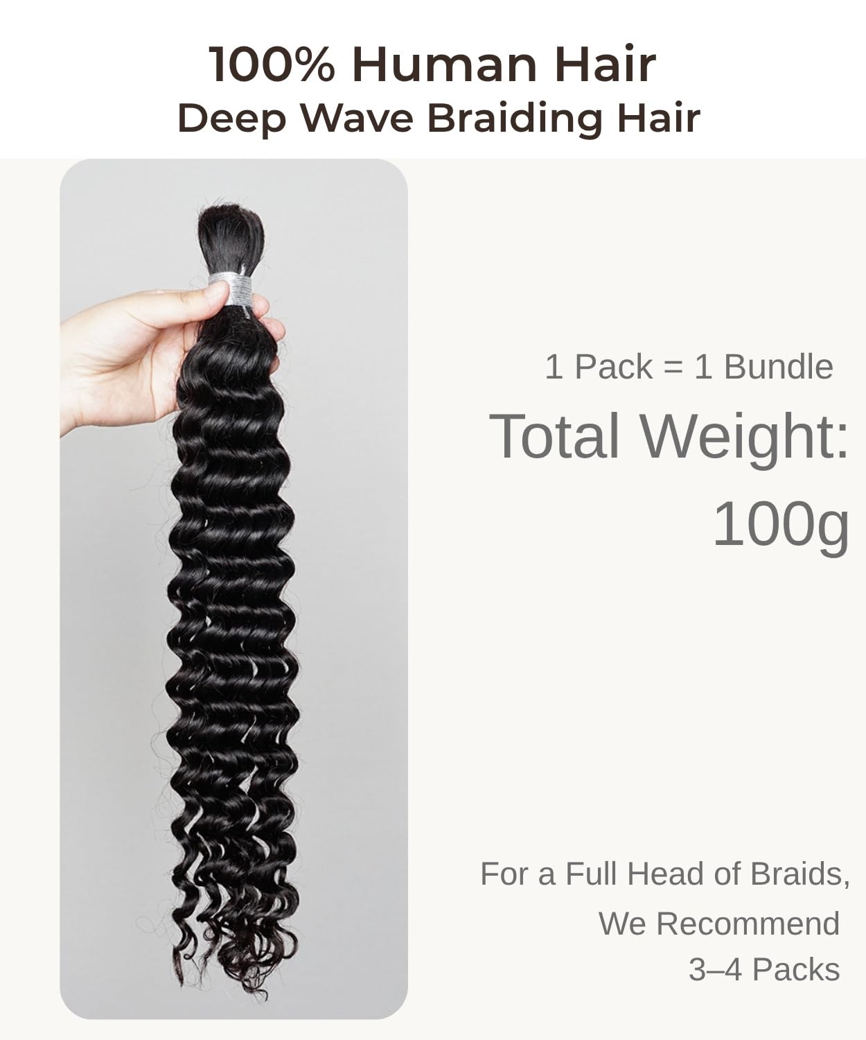 Boho Hair for Braiding,12A Human Braiding Hair for Boho Braids 18 Inch 100g