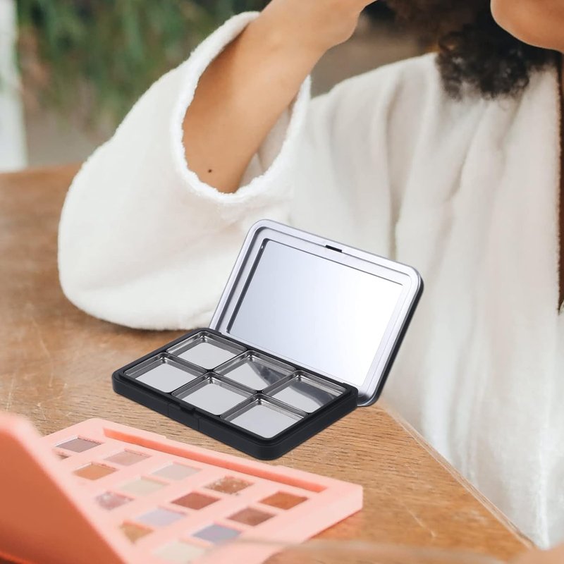 Minkissy Empty Eyeshadow Palette - Magnetic Makeup Organizer with Mirror | Refillable for Eyeshadow & Lipstick, 2PCS