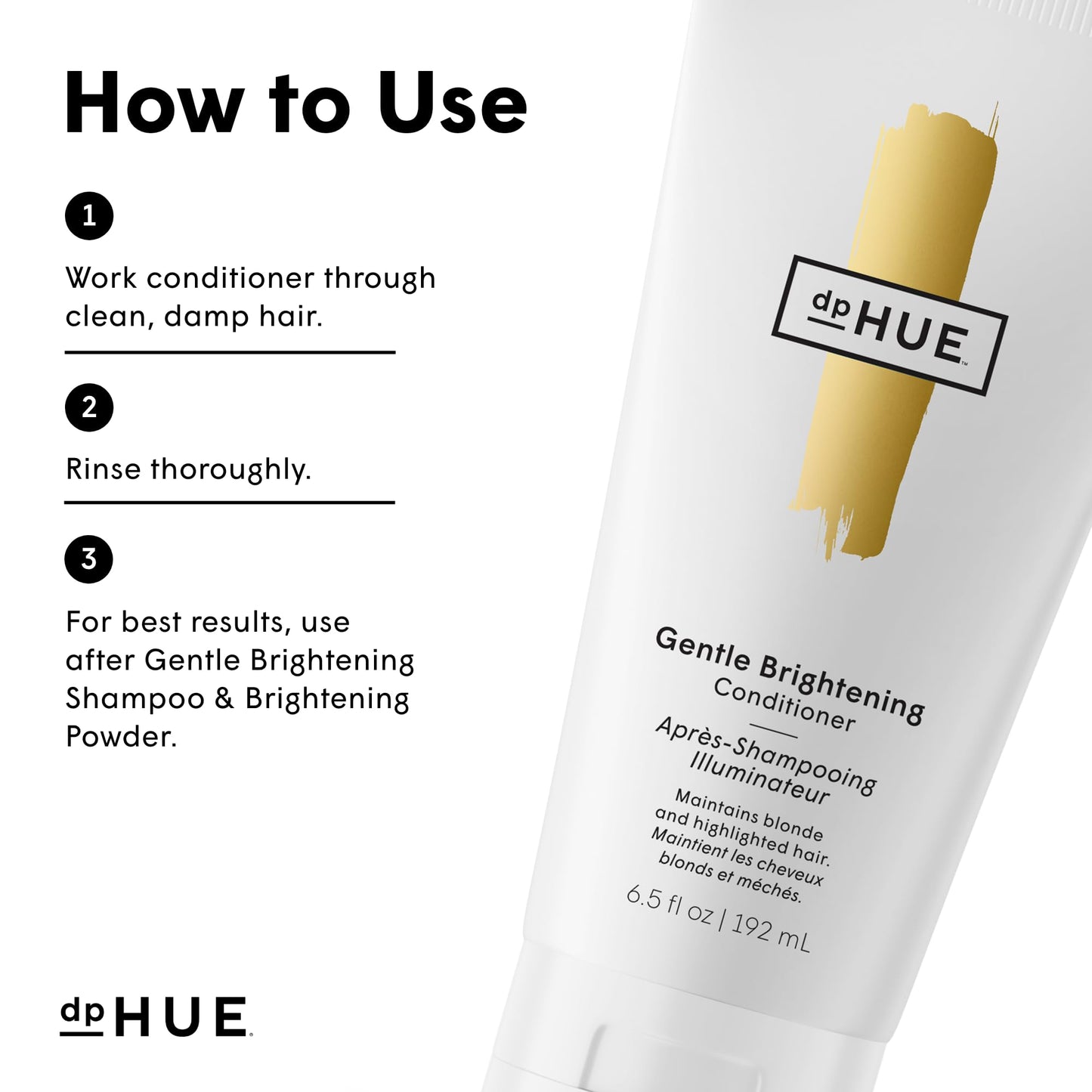 dpHUE Gentle Brightening Conditioner - 6.5 oz - Conditions While Boosting Brightness & Shine - Fresh, Floral Scent - Color Safe, Vegan, Cruelty Free