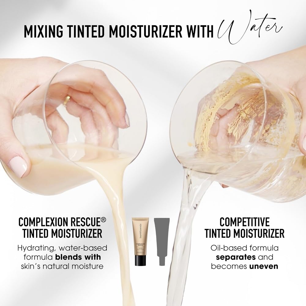 bareMinerals Complexion Rescue Tinted Moisturizer for Face with SPF 30, Full Size, Suede 04, Vegan, Cruelty-Free & Dermatologist-Tested
