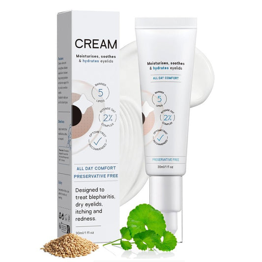 LUIMOLL Restore Eyelid Cream, 3% Oat Extract & Ceramide Complex, Soothing Hydration & Barrier Support for Dry, Itchy, Red, Sensitive, or Flaky Skin Around the Eyes for All-Day Use, 1oz