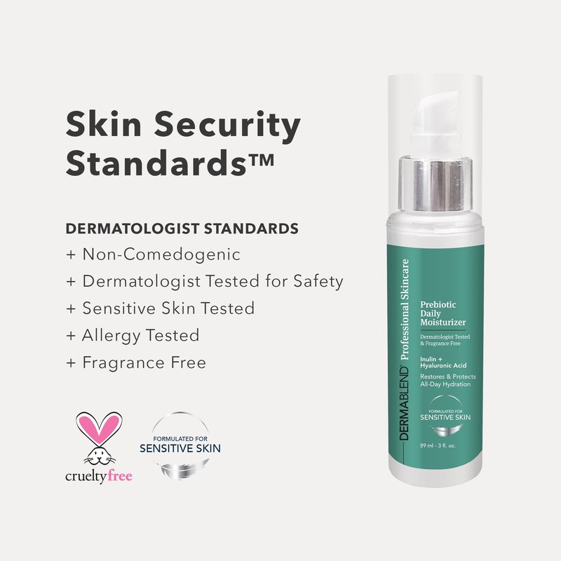 Dermablend Prebiotic Daily Moisturizer 3 fl oz, Lightweight Moisturizer with All-Day Hydration, Prebiotic Inulin, Probiotics & Hyaluronic Acid, Ideal for Sensitive Skin, Fragrance-Free Non-Comedogenic