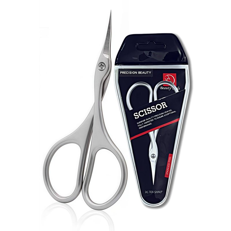 MaryCarrie Cuticle Scissors & Nail Scissors - Stainless Steel Manicure Tool with Curved Blade, Precision Grooming Scissors for Cuticles, Eyebrows, Eyelashes & Dead Skin Removal (3.7"x1.85")