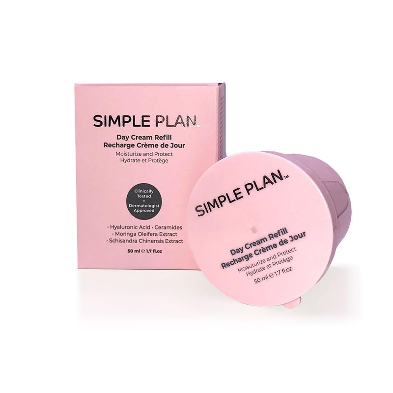 SIMPLE PLAN Refill Hyaluronic Acid Day Cream – Anti-Aging Facial Moisturizer for Men & Women – Lightweight Hydrating Face Cream to Reduce Wrinkles & Restore Skin Barrier