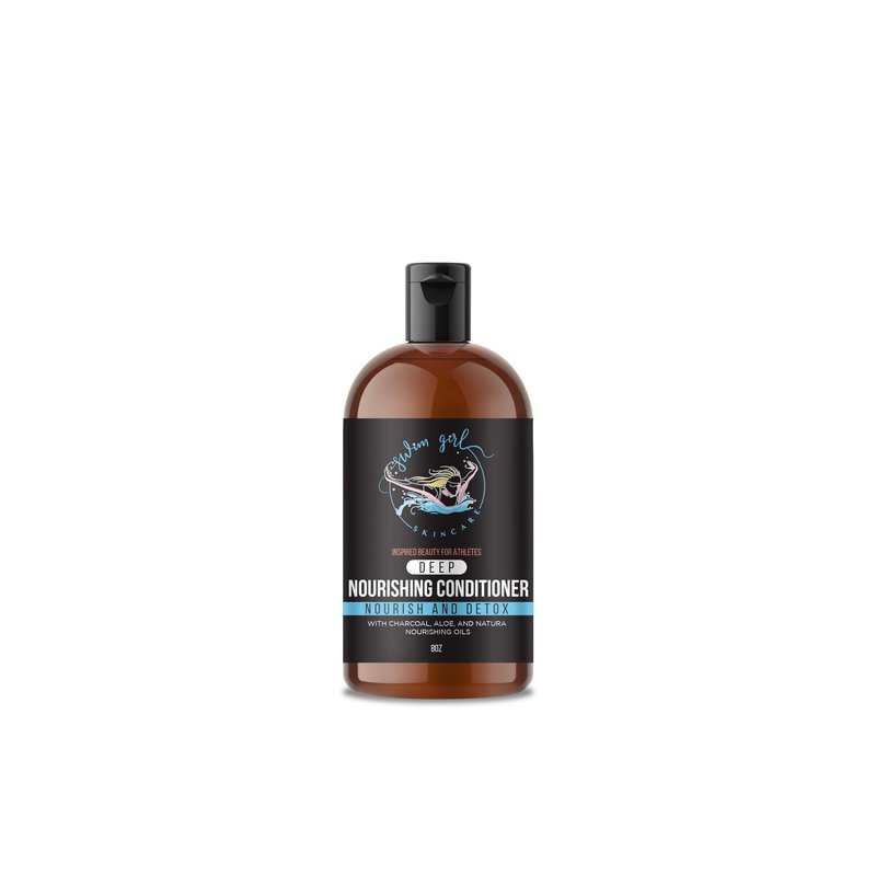 Swim Girl Skincare | Deep Nourishing Conditioner | Nourish and Detox | With Charcoal, Aloe, and Natural Nourishing Oils | Inspired Beauty for Athletes | 8 fl oz (Pack of 1)