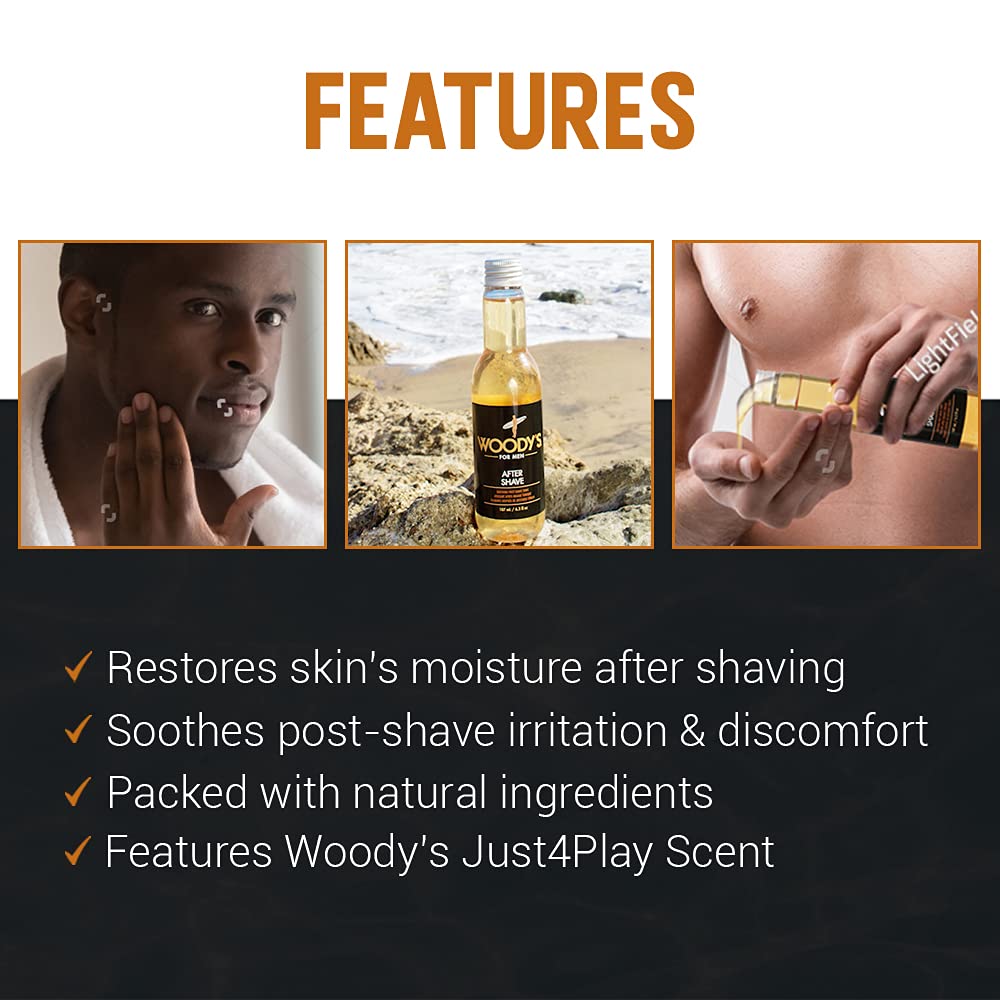 Woody's Aftershave for Men, Soothing Post Shave Tonic, Revitalizes and Refreshes Skin, 6.3 fl oz, 1-pc