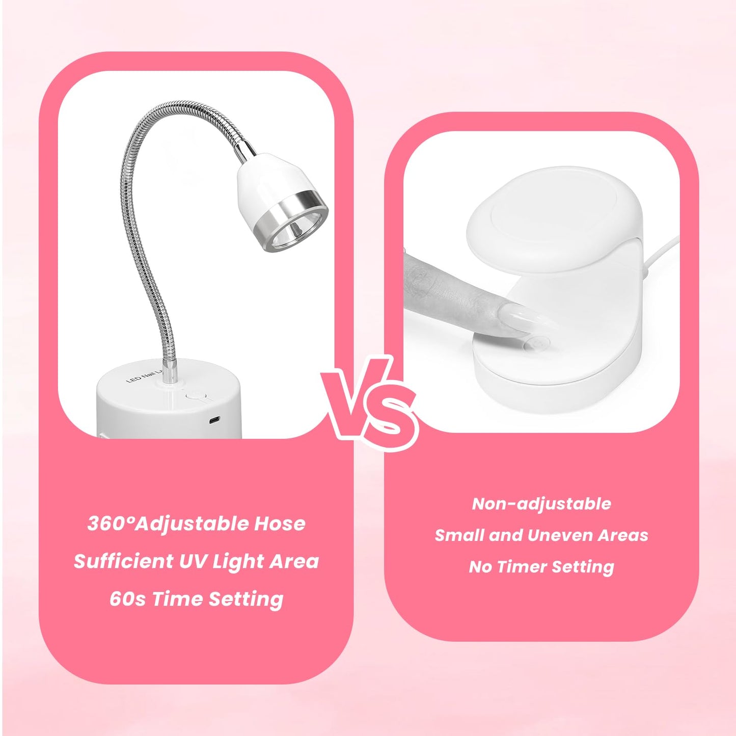 Touch Switch Gel x Lamp, 9W Cordless Flash Cure Lamp with 60s Timer