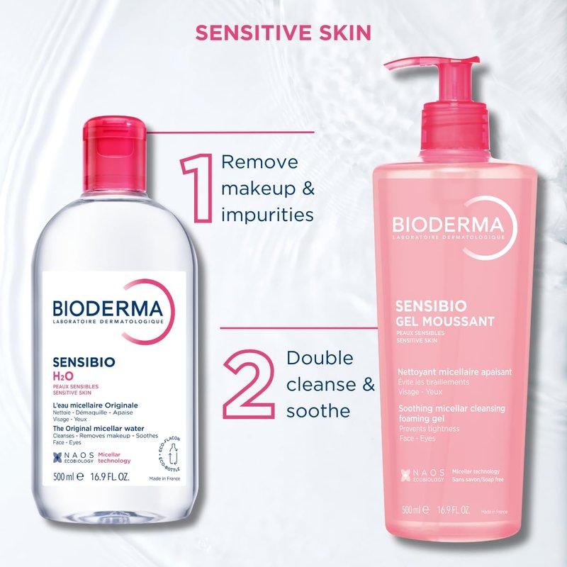 Bioderma Sensibio H2O Micellar Water - Gentle Makeup Remover for Sensitive Skin | 16.7 Fl Oz