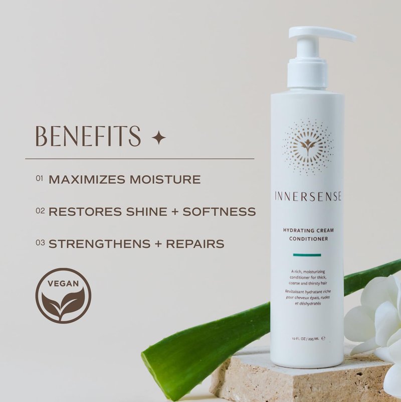 INNERSENSE Organic Beauty - Natural Hydrating Cream Conditioner | Non-Toxic, Cruelty-Free, Clean Haircare (32 oz Refill Pouch)