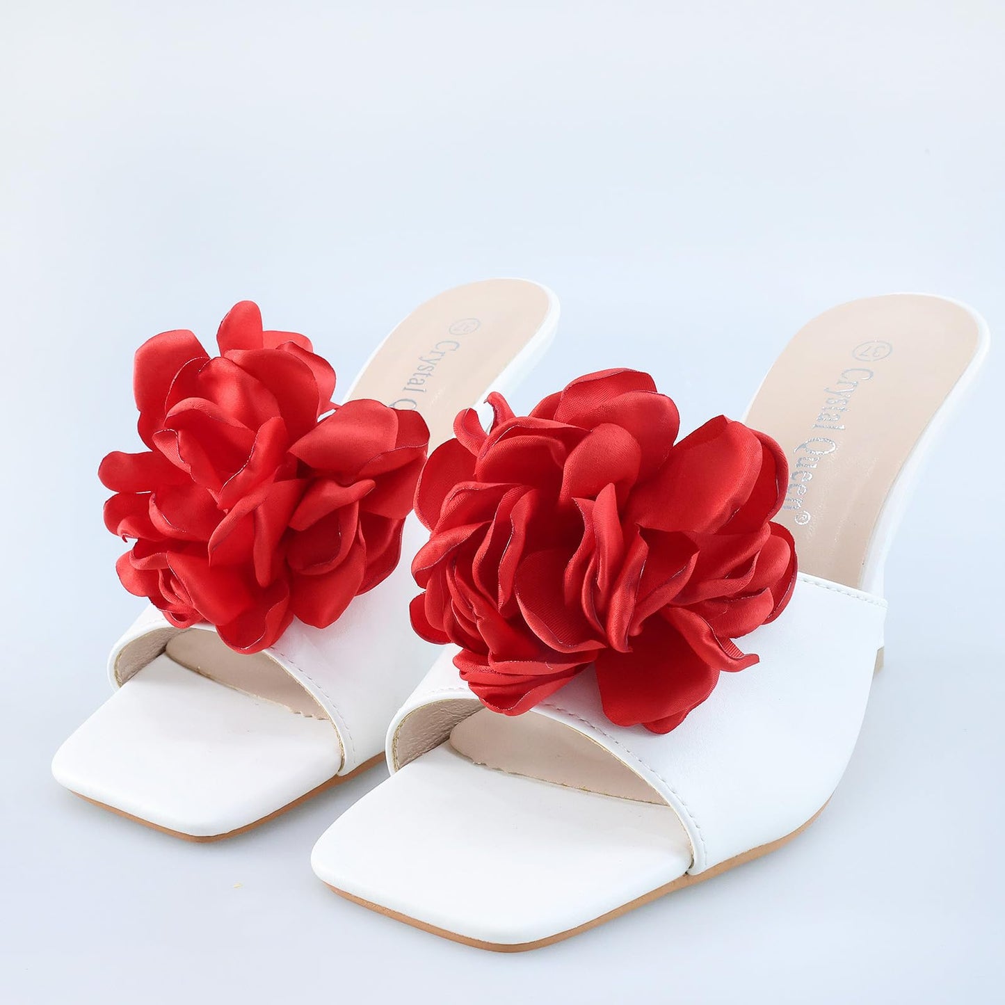 Bethynas Fabric Rose Flower Shoes Clips Lady Elegant High Heel Sandals Removable Floral Shoes Buckle Clips Charm Diy Shoes Decoration for Women (Red)