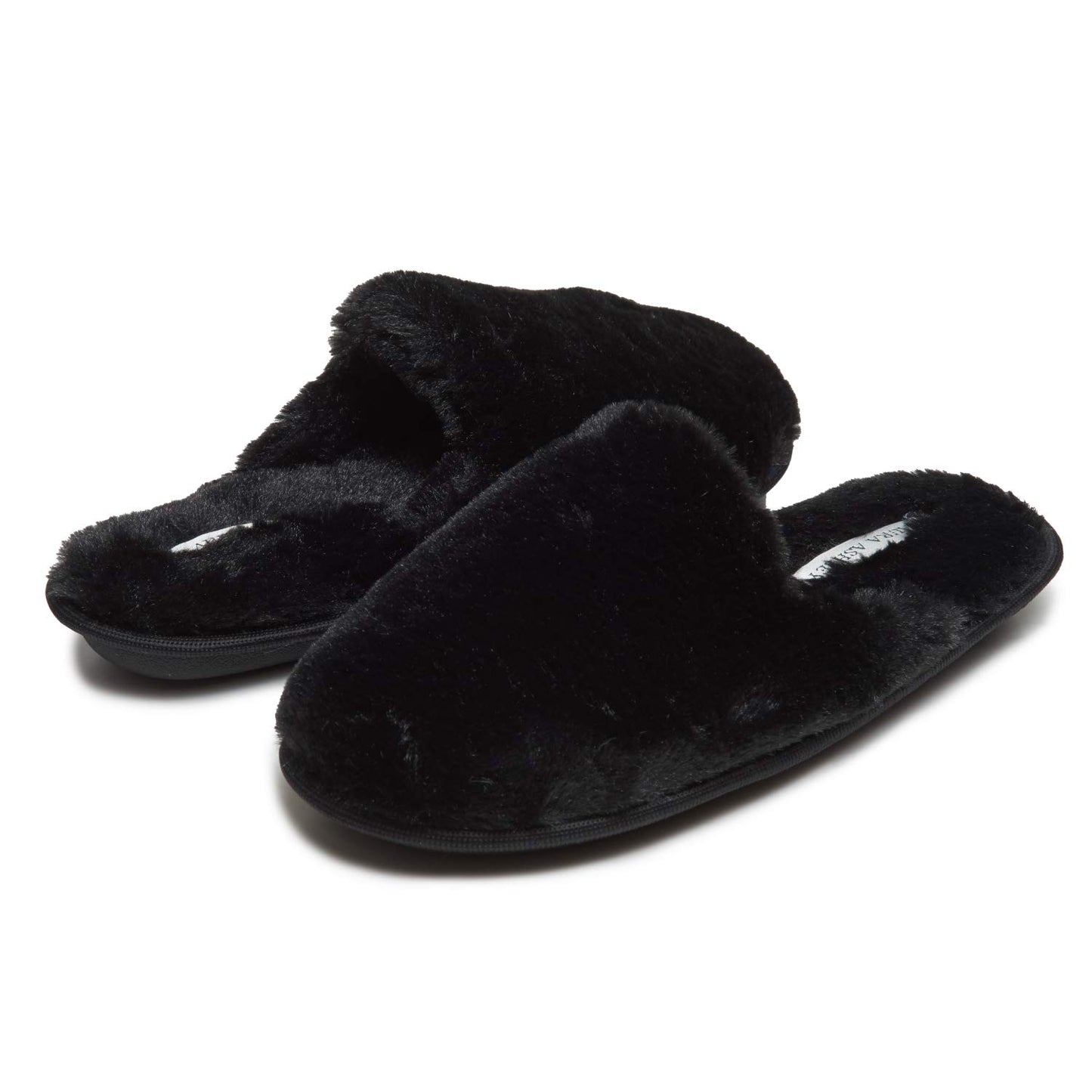 Laura Ashley Scuff Slippers, Plush Animal Print Slip-Ons for Women