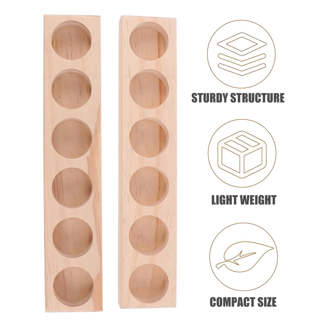 EXCEART Essential Oil Display Shelf Organizer 2Pcs 6Slots Essential Oil Bottle Organizer Display Shelves Wooden Essential Oils Tray Storage Racks Nail Polish Display Holder Stand (Pack of 2)