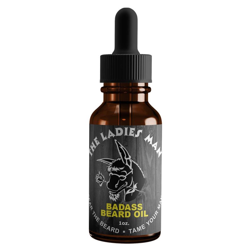 Badass Beard Care Oil - The Ladies Man Scent | All-Natural Formula for Soft, Healthy Beards - 1 oz