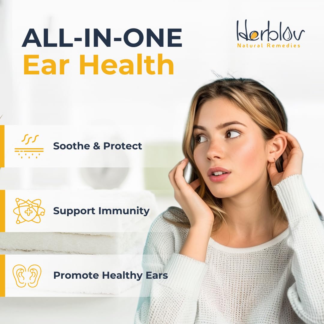 Organic Ear Oil for Ear Infections - Natural Eardrops for Infection Prevention, Swimmer's Ear & Wax Removal - Kids, Adults, Baby, Dog Earache Remedy - with Mullein, Garlic, Calendula, Made in USA
