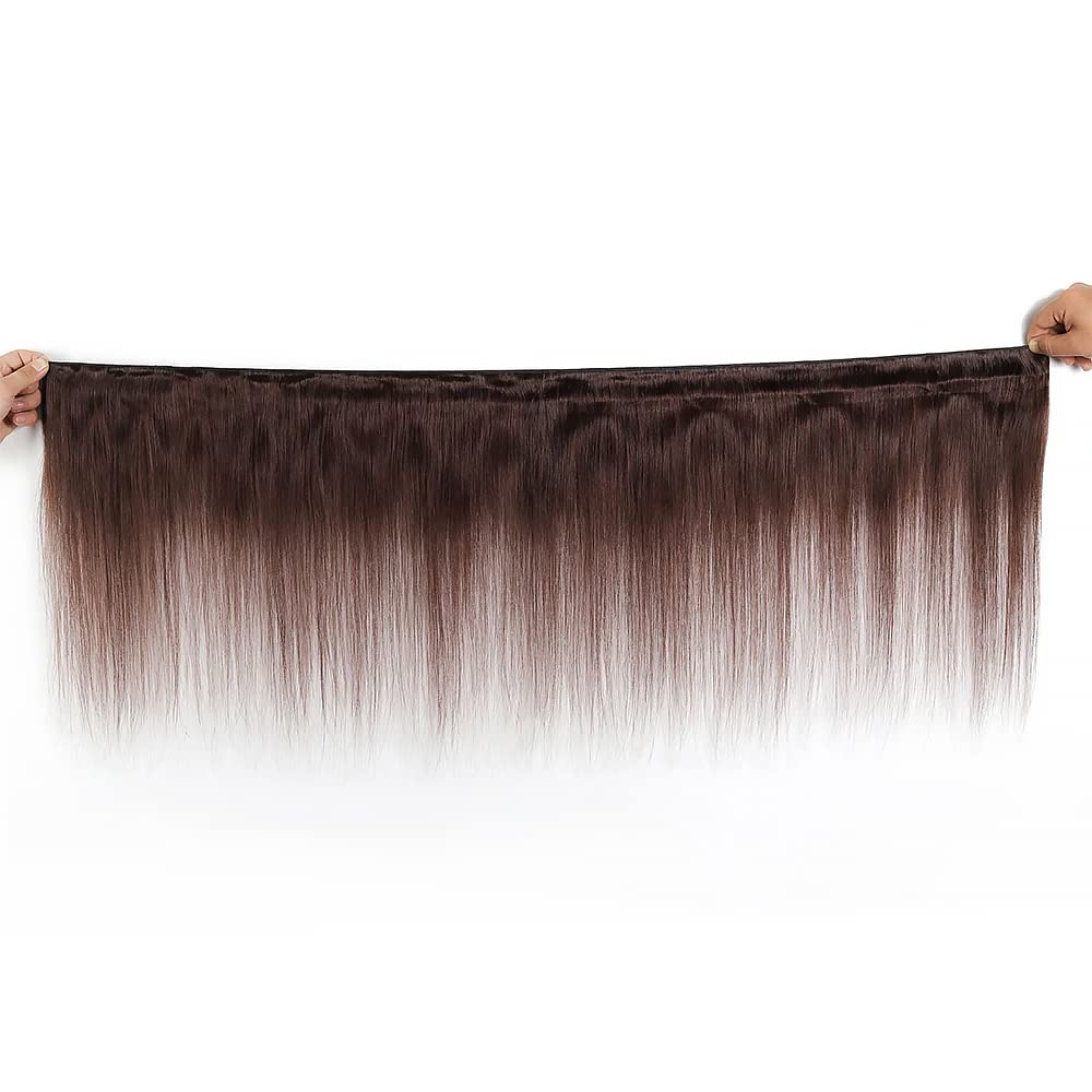 Chocolate Brown Bundle Color #4 Straight Human Hair Bundles Peruvian Unprocessed Virgin Hair 14 16 18 Inch Color #4 Bundle Brown Straight Bundles