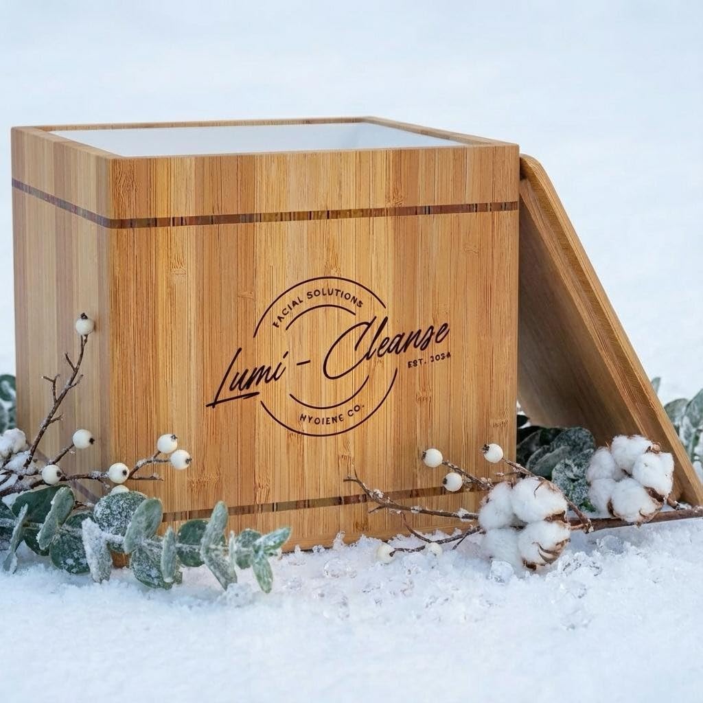 Premium Disposal Towel Holder, Bamboo Box with 50 XL Ultra Soft Clinically Tested Towels, Vegan, Lint Free