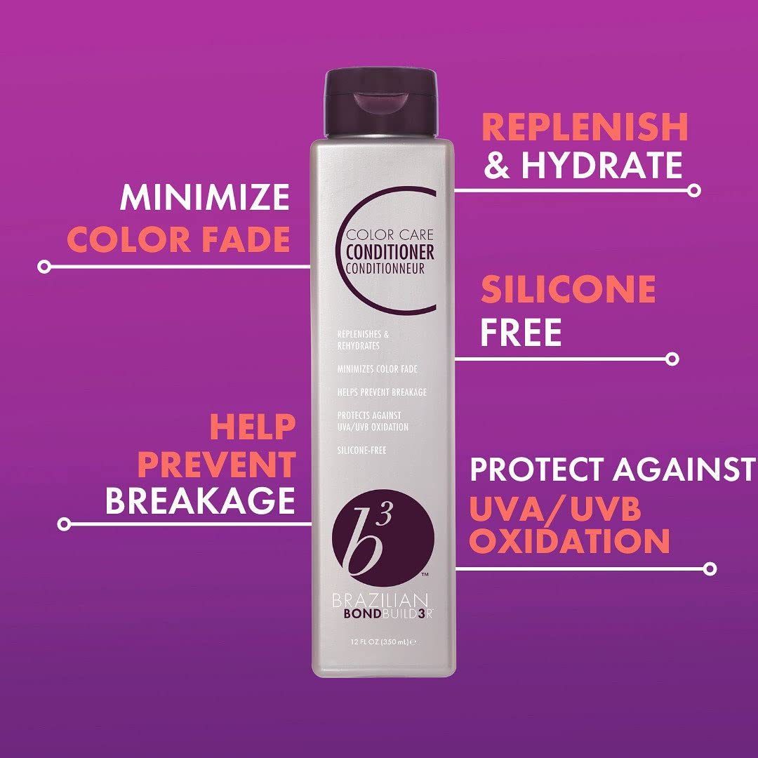 B3 Braziilian Bondbuilder Color Care Conditioner for Color Treated, Bleached and Damaged Hair; Protects Vibrancy, Repairs, Adds Moisture & Shine