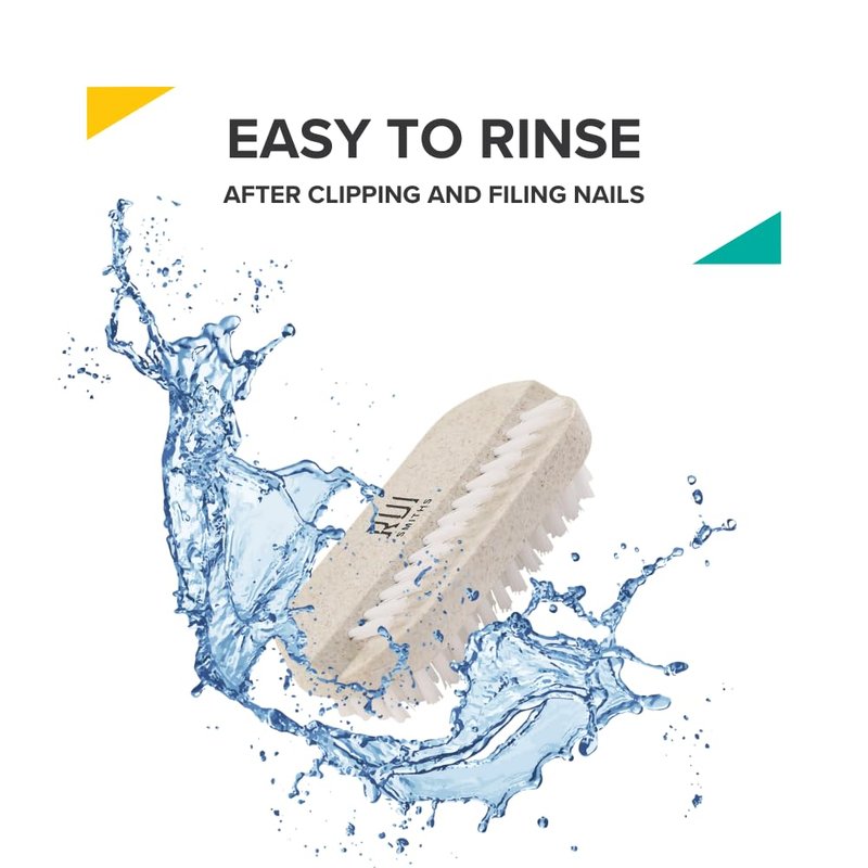CarbonConscious Nail Cleaning Brush - 2-Sided Bristles for Manicure & Pedicure | Eco-Friendly Wheat Straw Bioplastic