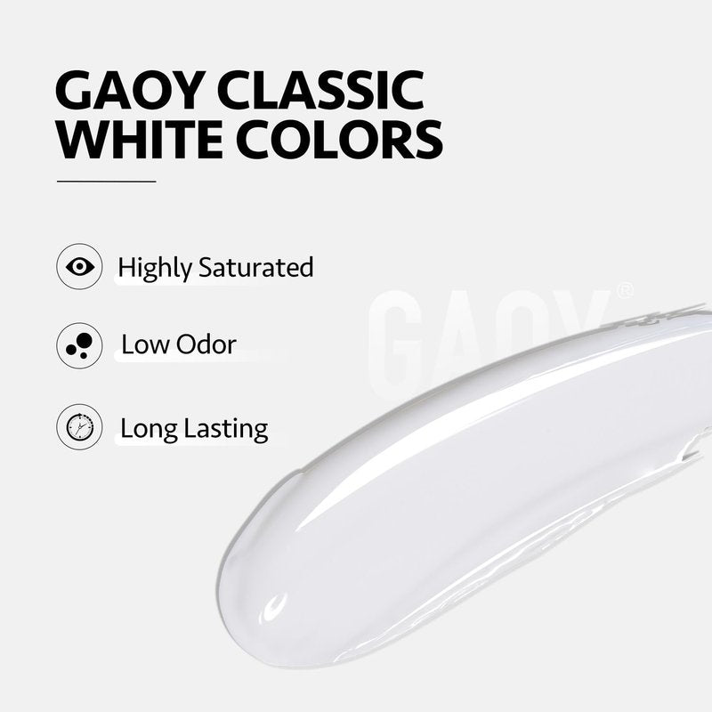 GAOY Gel Top Coat, Base Coat and White Gel Polish Set, 3 Pcs 16ml Clear Glossy No Wipe Combination and Color for UV Light Cure