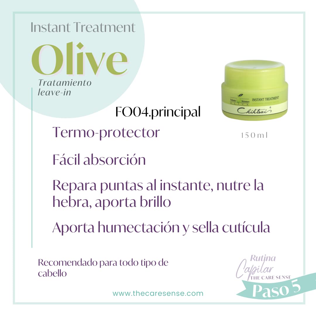 Chihtsai Olive Instant Treatment (5.1oz/150ml) - Leave-in treatment that repairs and conditions hair