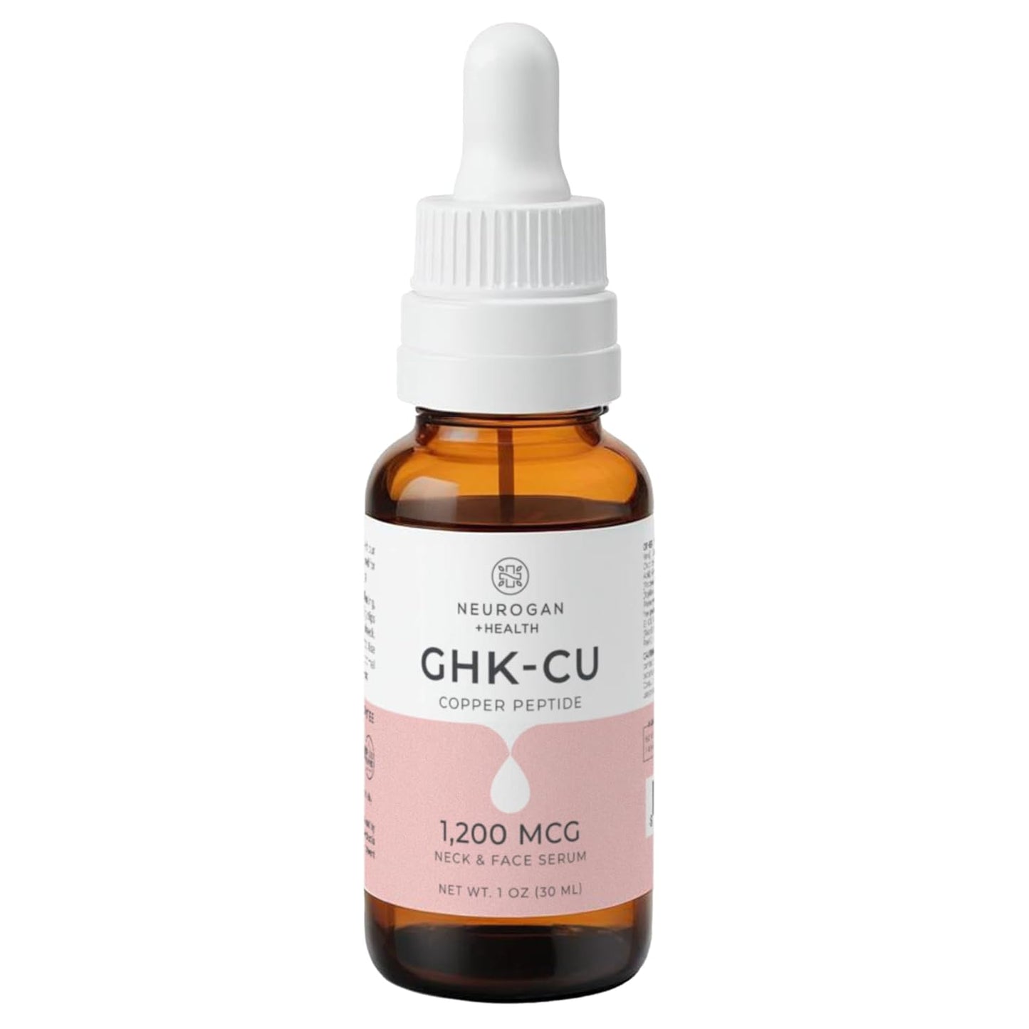 GHK-Cu Copper Peptide Neck & Face Serum - 1,200mcg Anti-Aging Formula | 1 oz Bottle