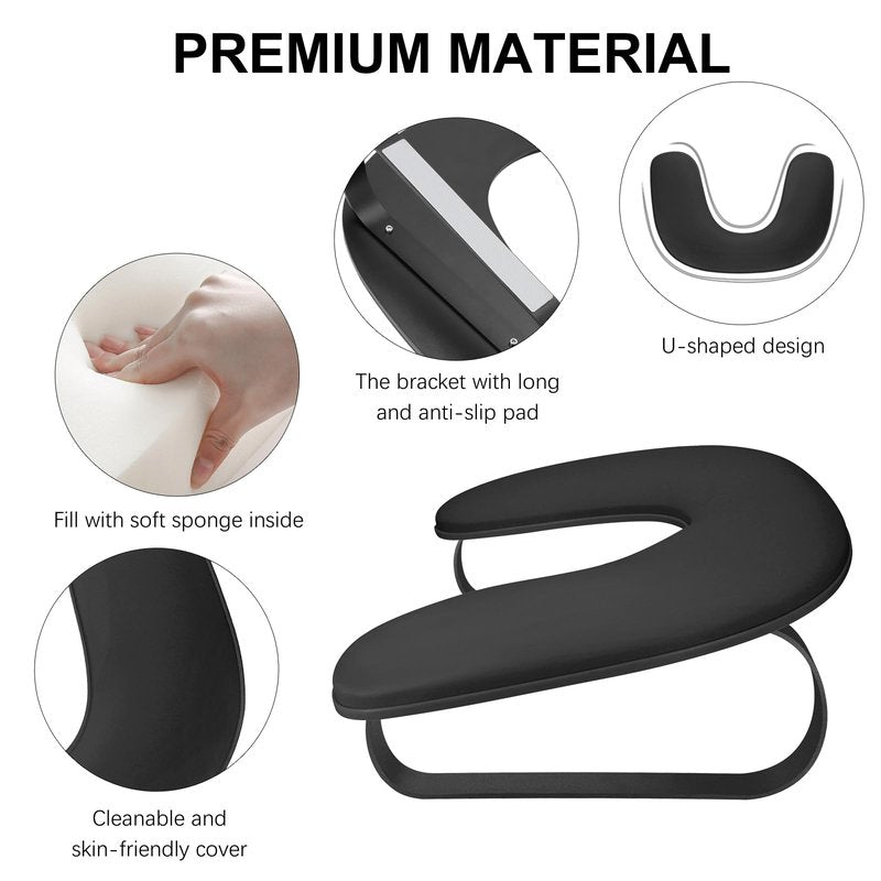 Arm Rest for Nails Tech,U-shaped Manicure Nail Arm Rest Stand,Cleanable Leather Hand Rest Pillow for Acrylic Nails Salon Home,Aluminum Alloy Holder,Anti-slip Pads