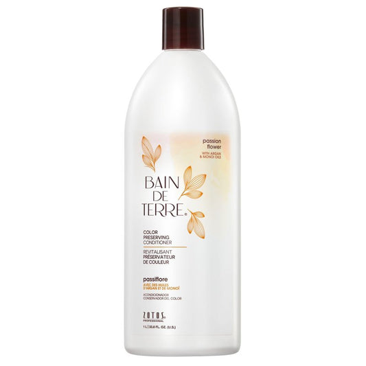 Bain de Terre Passion Flower Color Preserving Conditioner, Luxurious Hydration for Vibrant Color & Protection from Fading, with Argan & Monoi Oils, Paraben-free, Vegan, 33.8 Oz